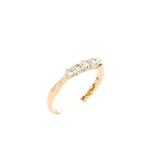 Five Diamond Gold Ring
