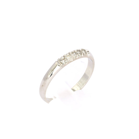 Five Stud Diamond White Gold Ring
