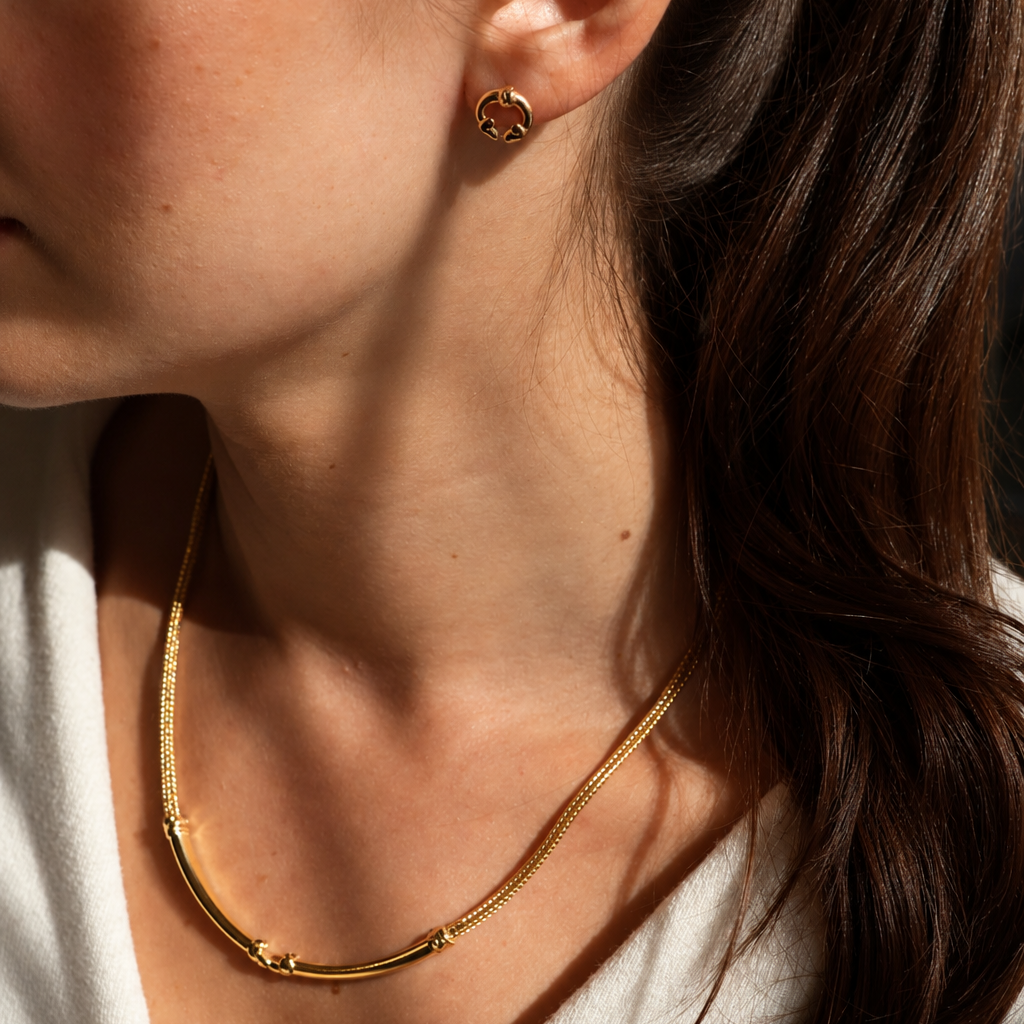Kalevala Hirvenpää Yellow Gold Earrings