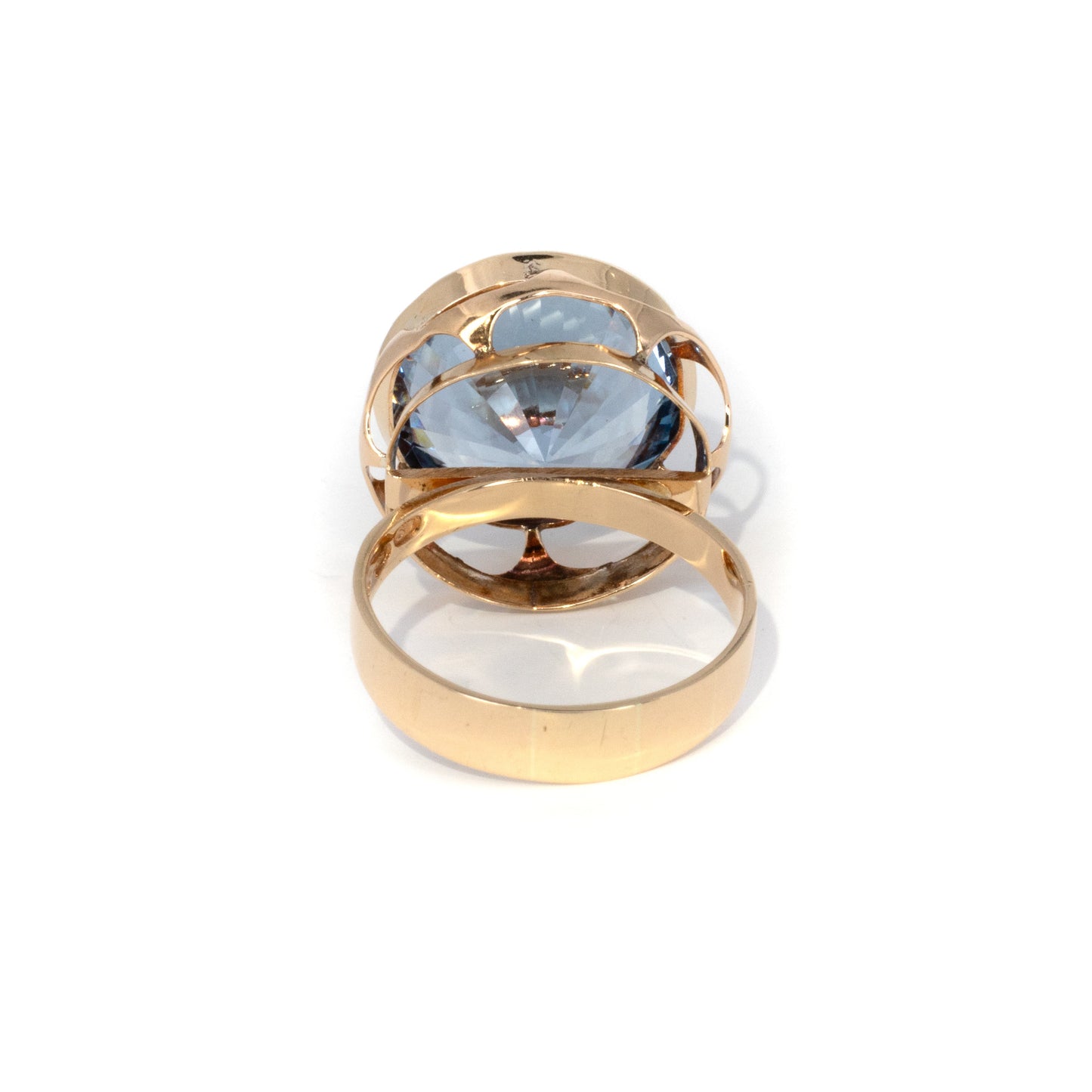 Baby Blue Vintage Cocktail Gold Ring