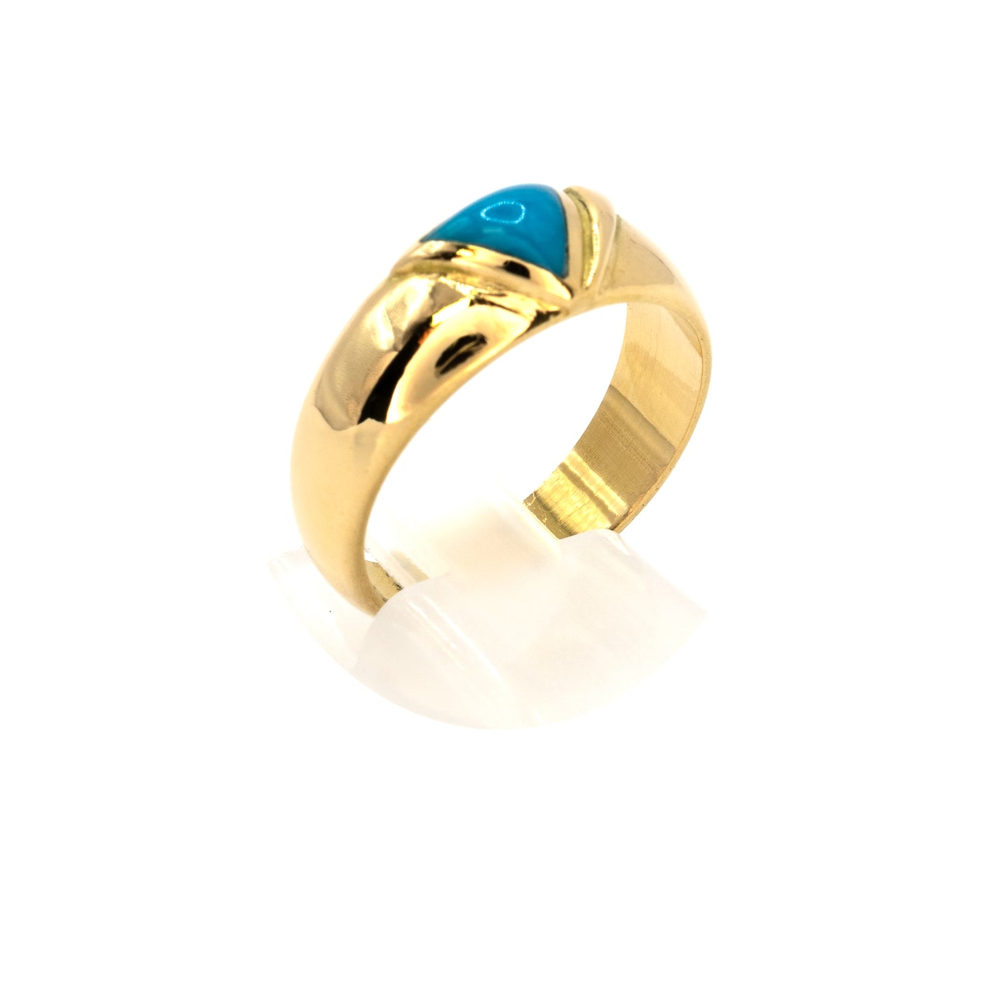 Turquoise Gold Band Ring