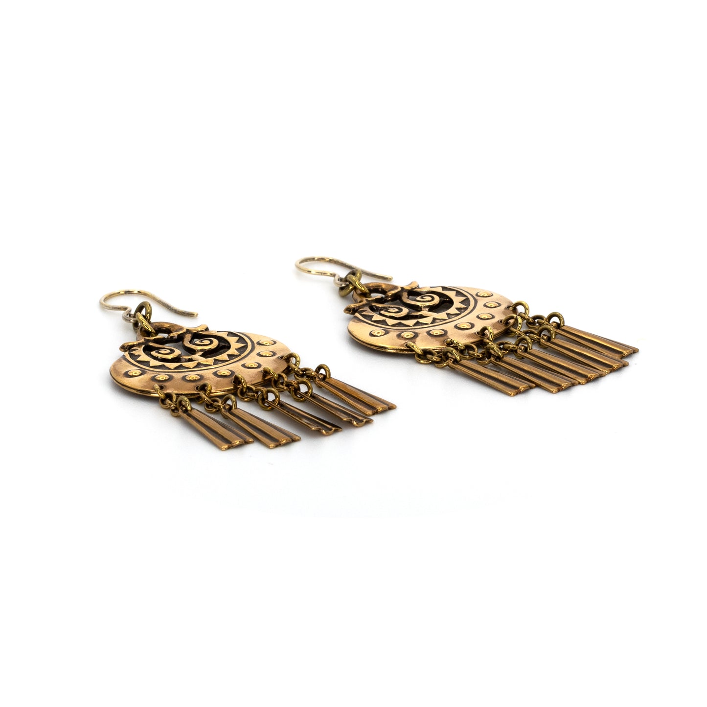 Kalevala Moon Goddess Bronze Earrings