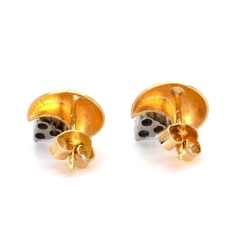 Hedgehog Gold & Diamond Stud Earrings