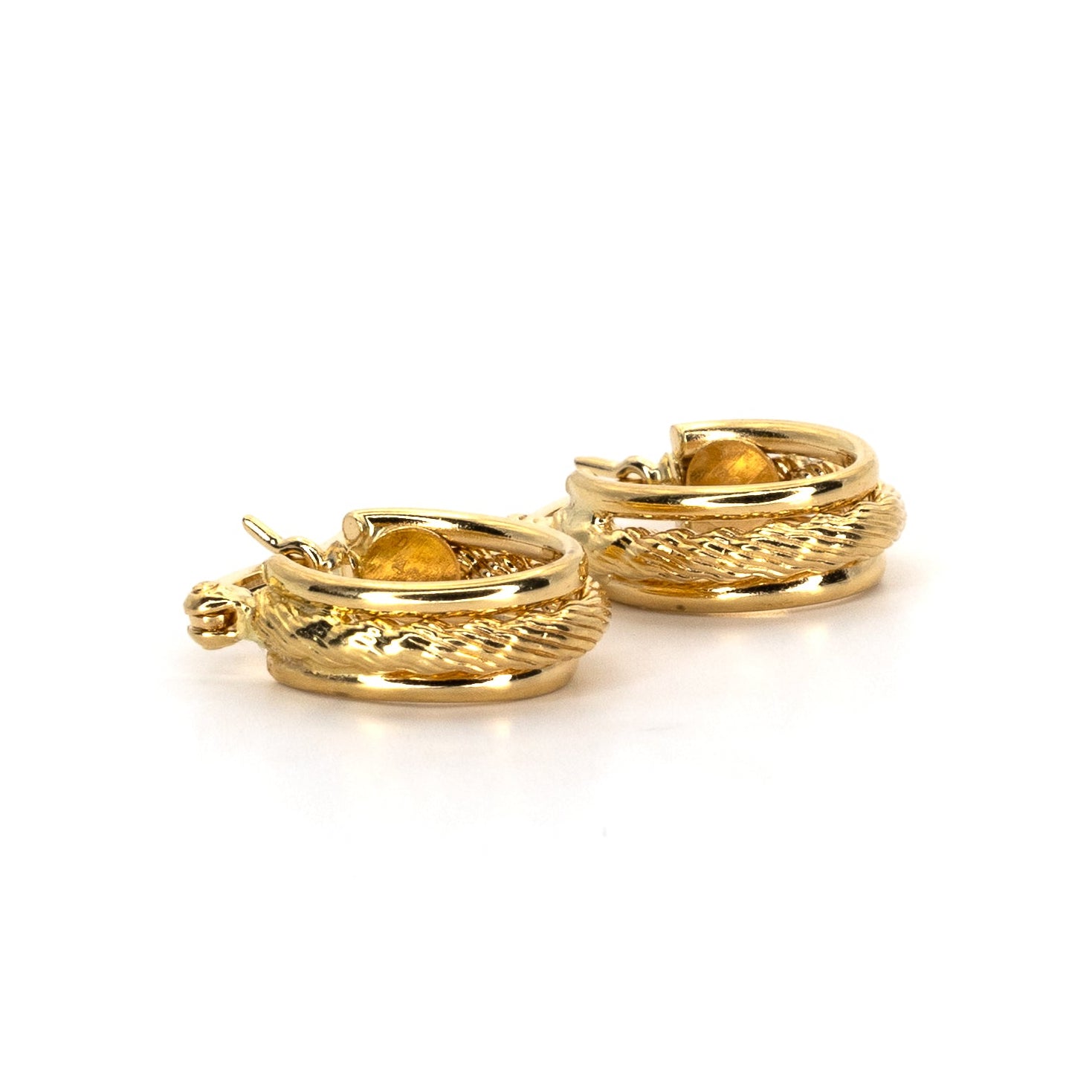 Rope Style Oval Gold Hoops