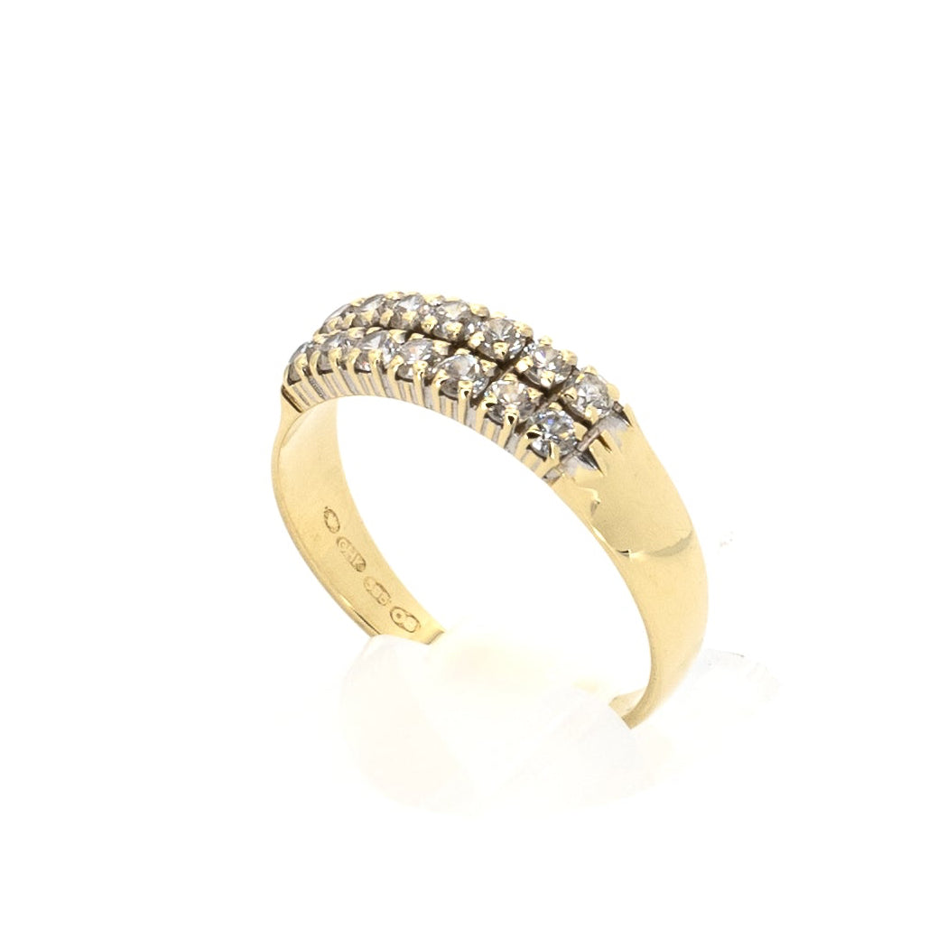 Double Row Gold Sparkler Ring
