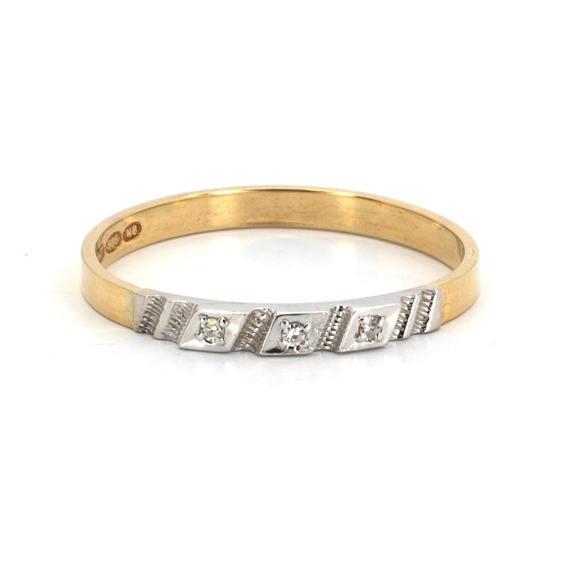 Gold Band with 3 Diamonds