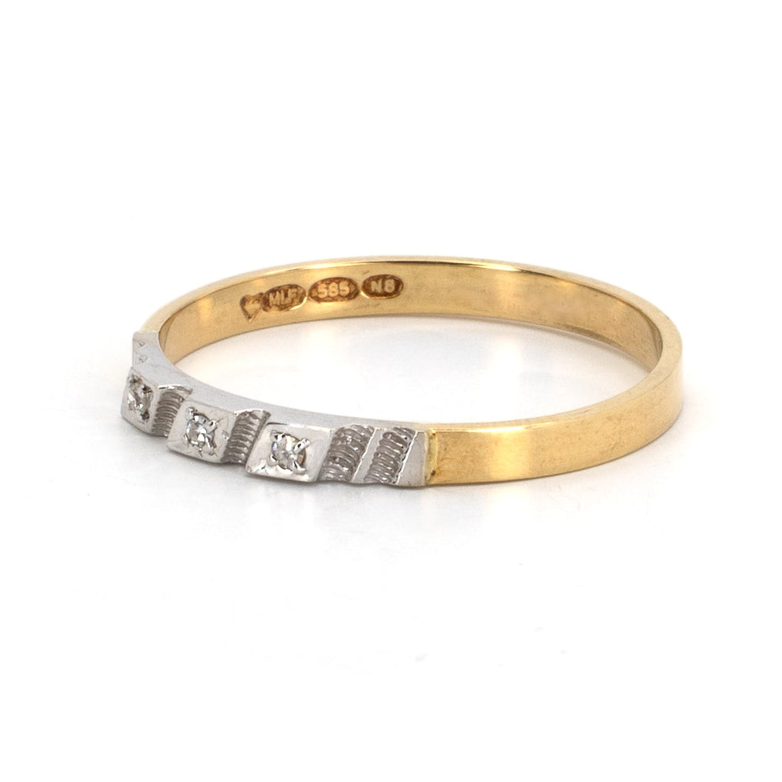Gold Band with 3 Diamonds