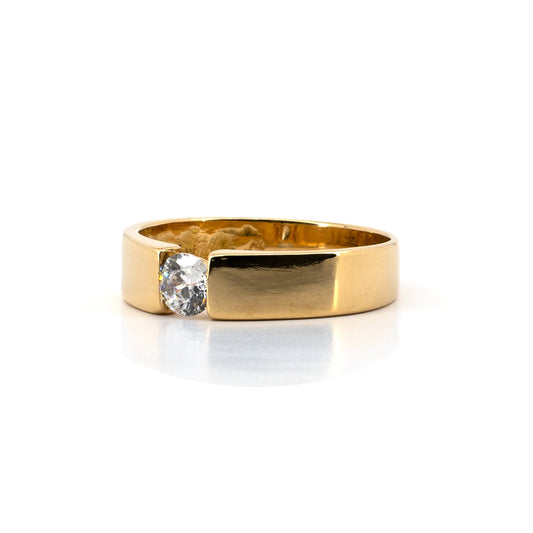 Gold Solitaire Ring