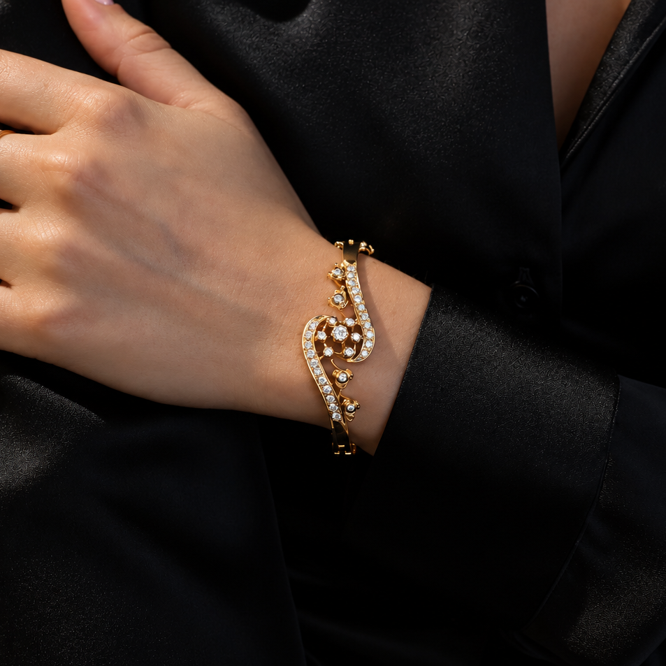 Yellow Gold Diamond Bangle
