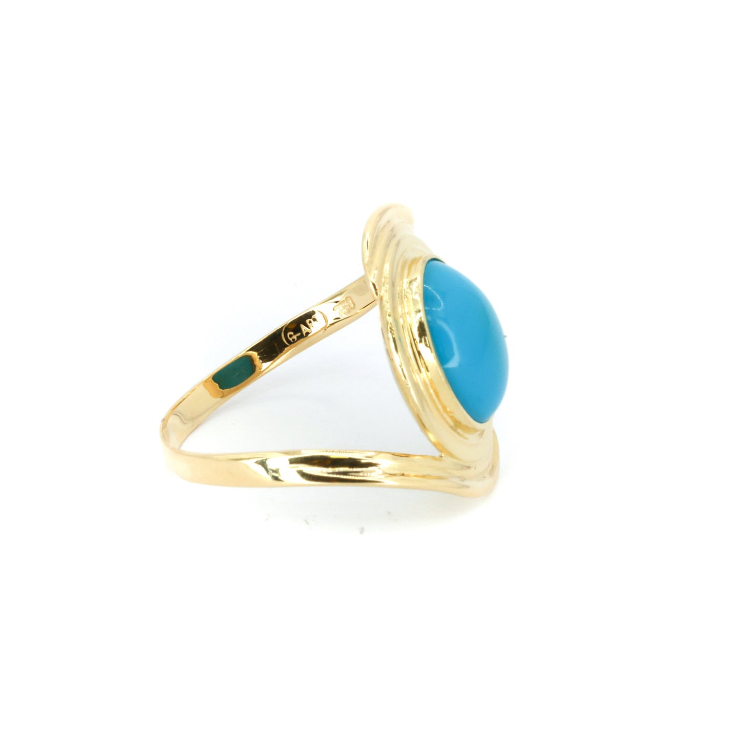 Turquoise Art Deco Gold Ring