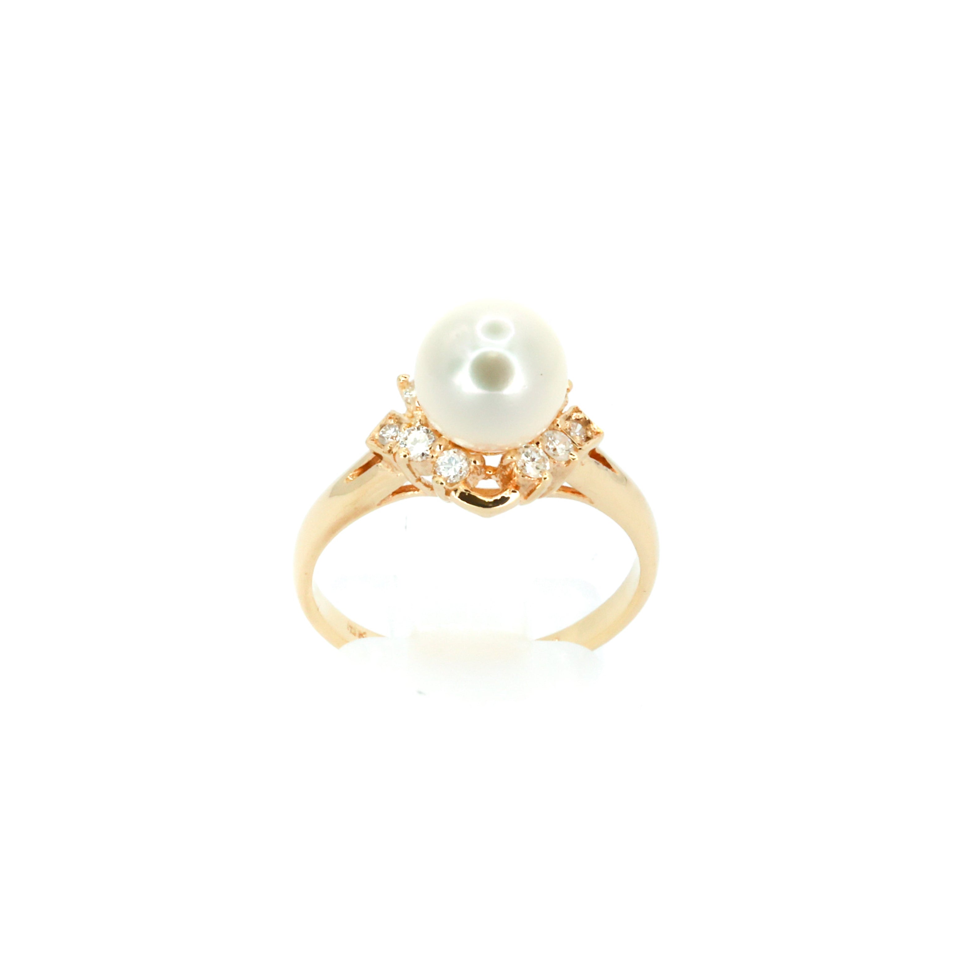 Pearl and Diamond Gold Ring