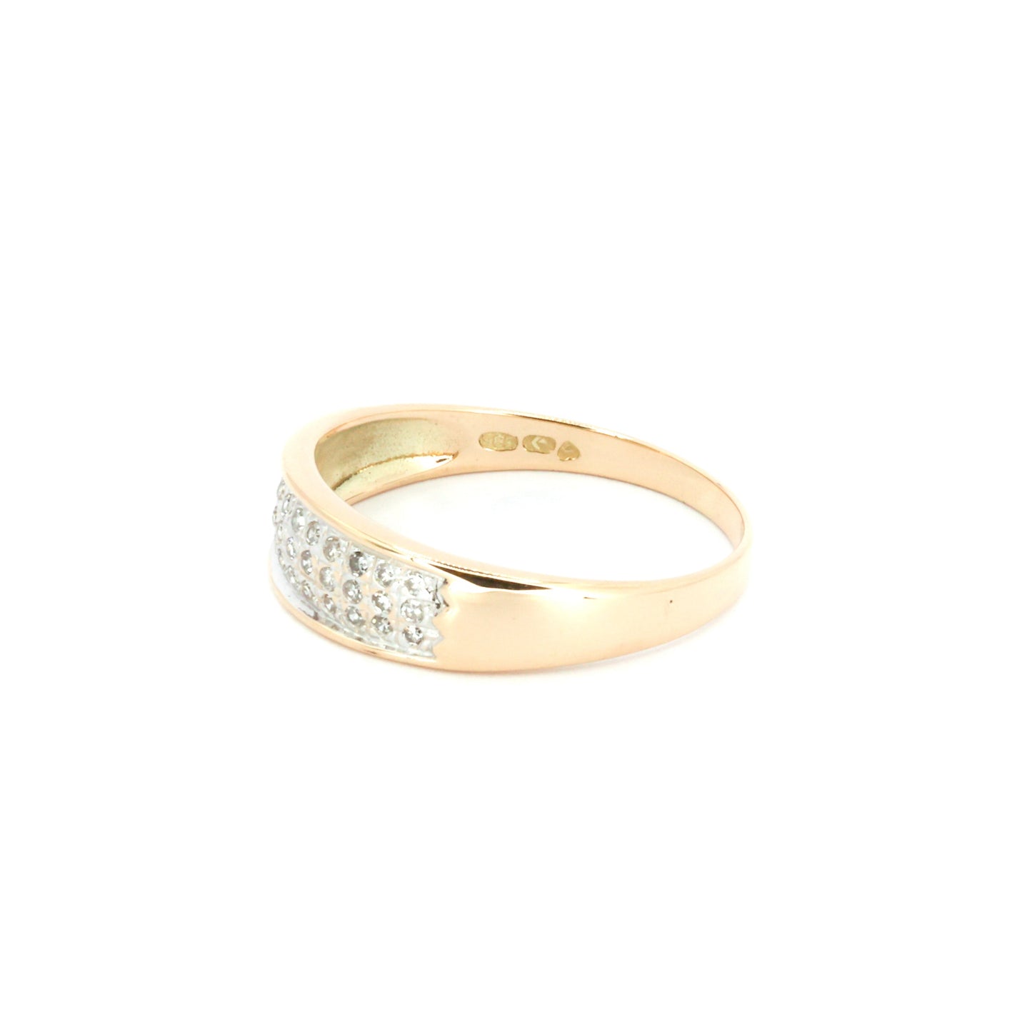 Diamond Multi-Row Gold Band Ring
