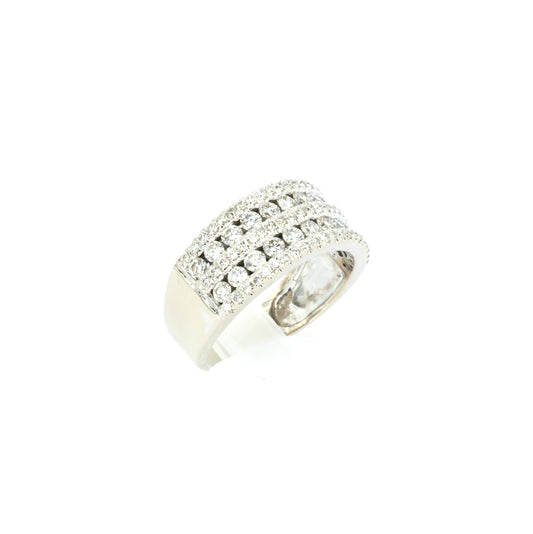 Diamond Five Row White Gold Ring