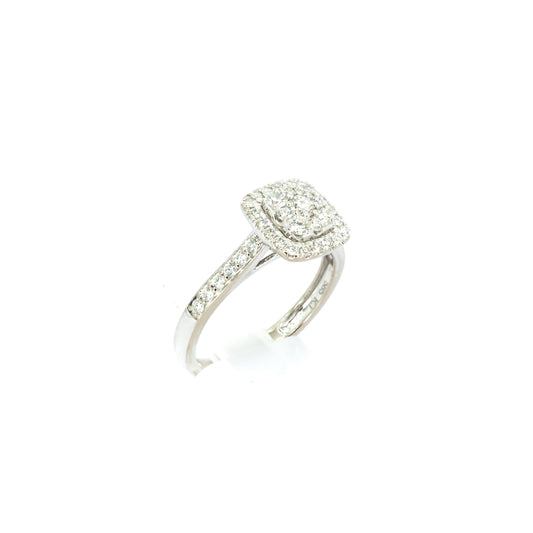 Diamond Cluster White Gold Ring