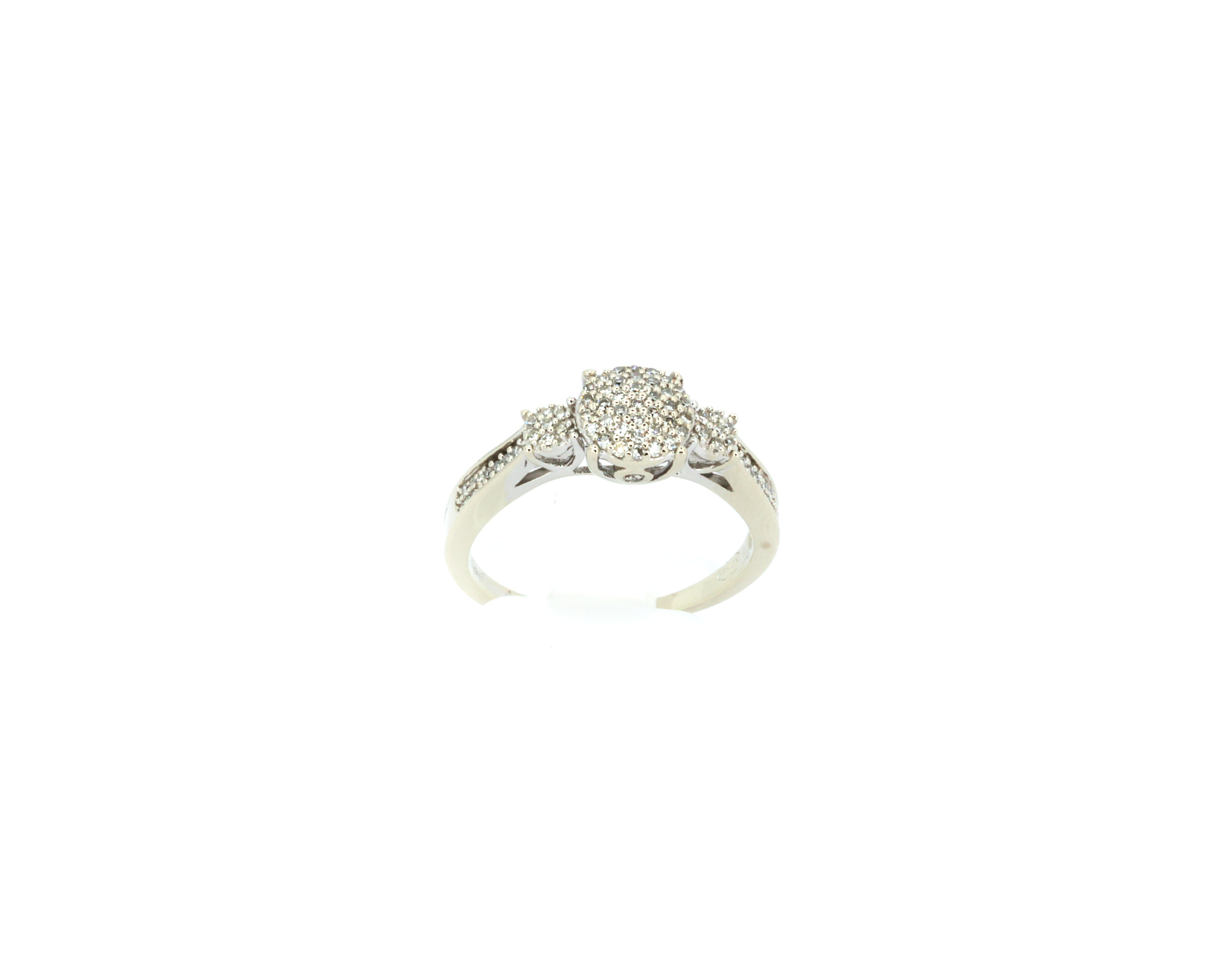 Diamond Cluster White Gold Ring