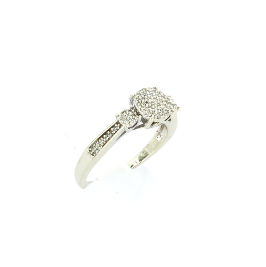 Diamond Cluster White Gold Ring