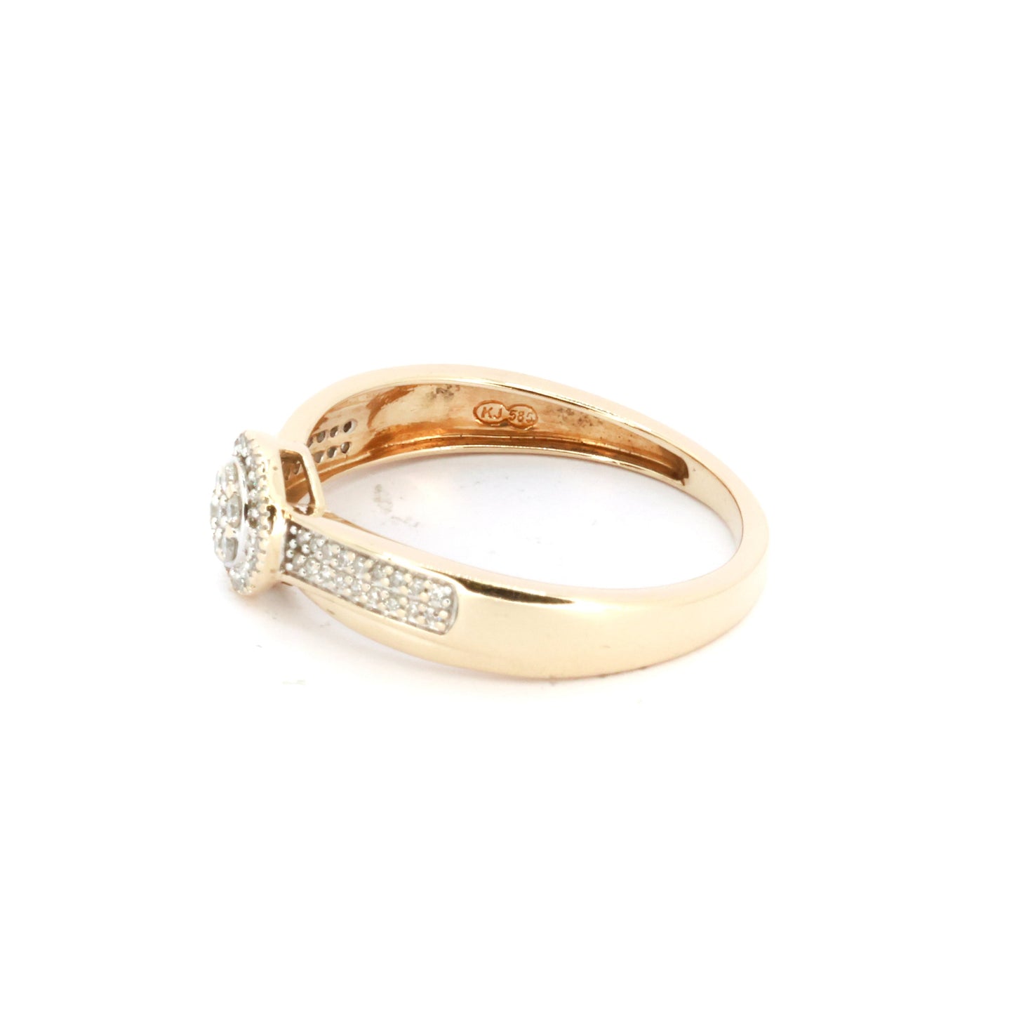 Paveé Diamond Ribbon Gold Ring