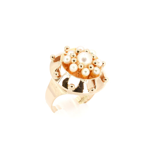 Vintage Pearl Cluster Cocktail Ring