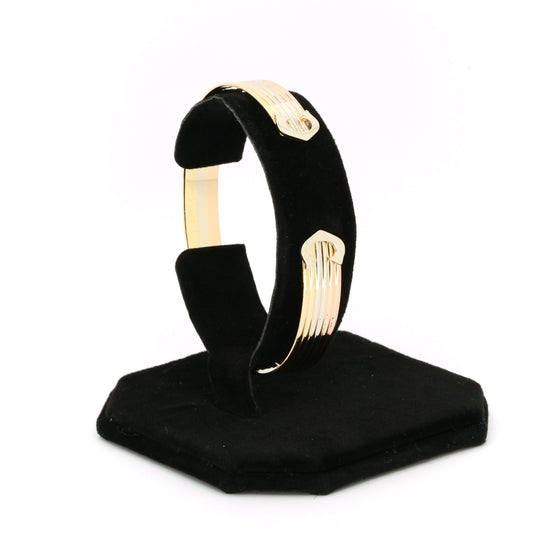 Chunky Tri-Colour Gold Bangle