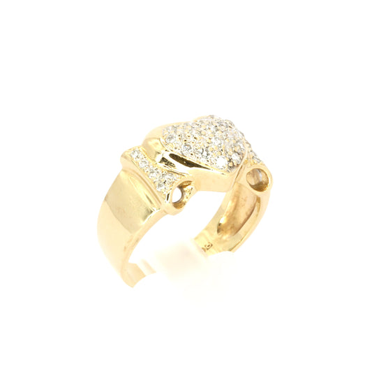 Diamond Heart Gold Ring