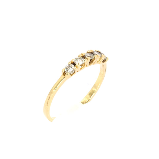 Five Diamond Gold Ring