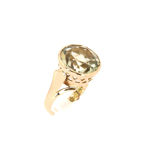 Prasiolite Cocktail Gold Ring
