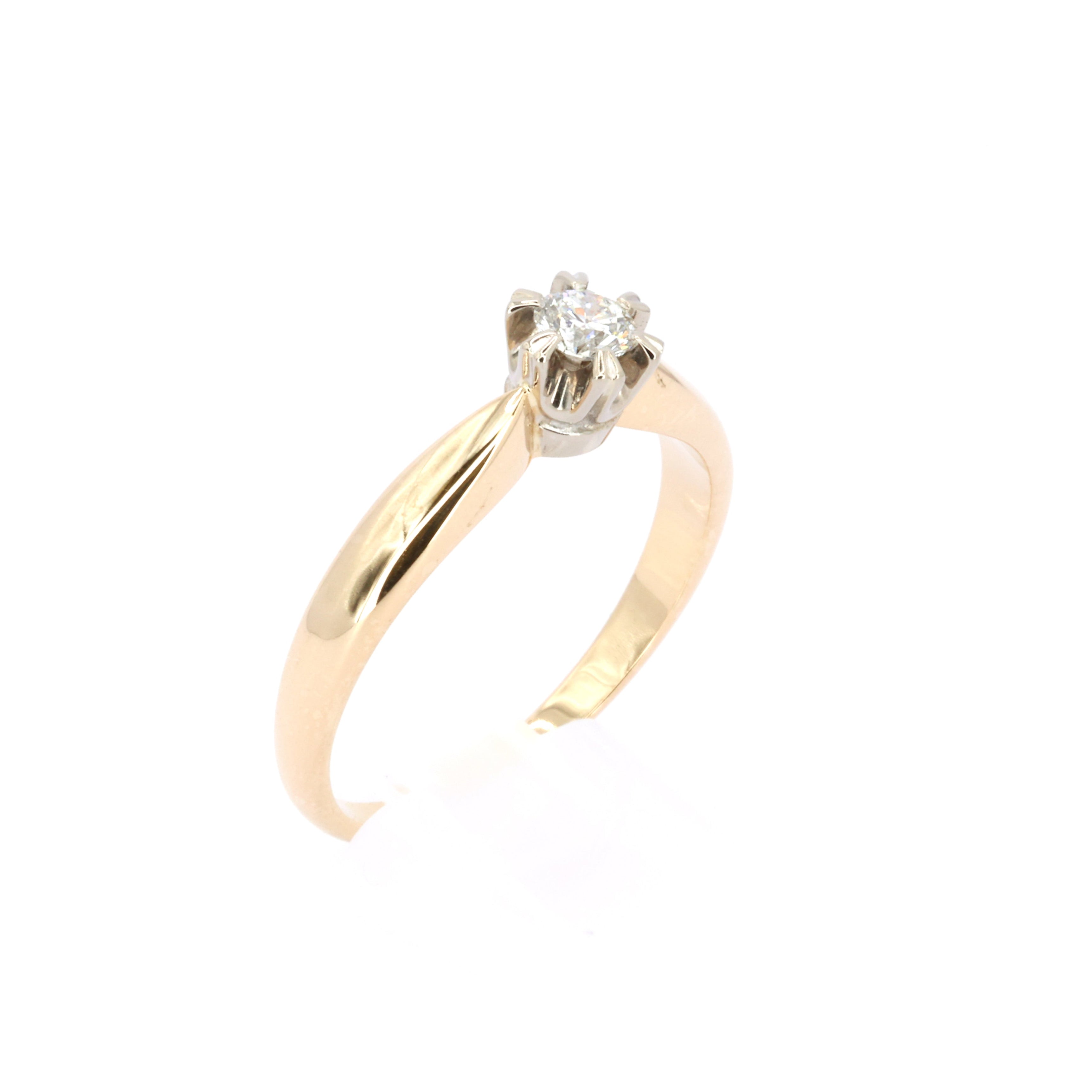 Yellow Gold Diamond Solitaire Ring