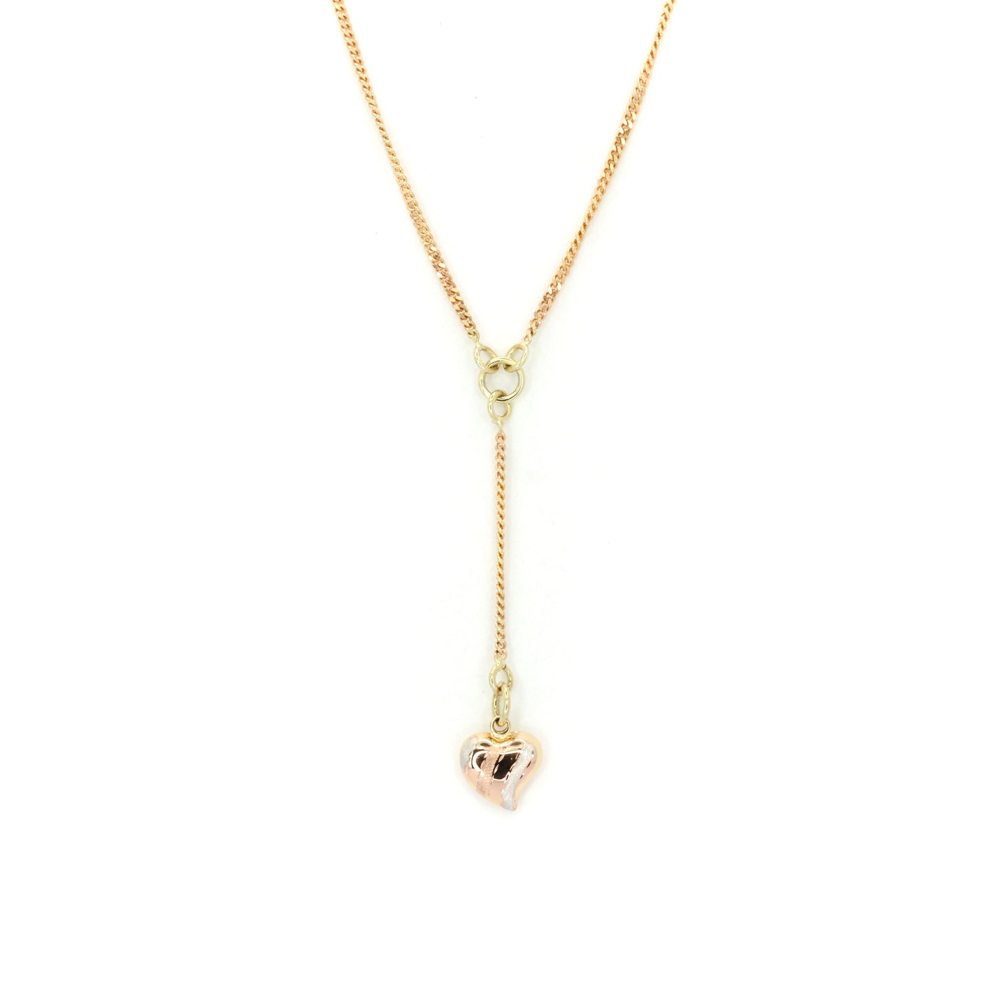 Gold Heart Lariat Necklace