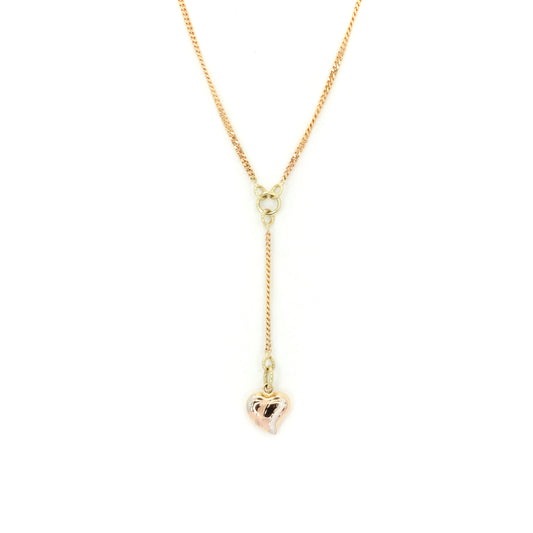Gold Heart Lariat Necklace