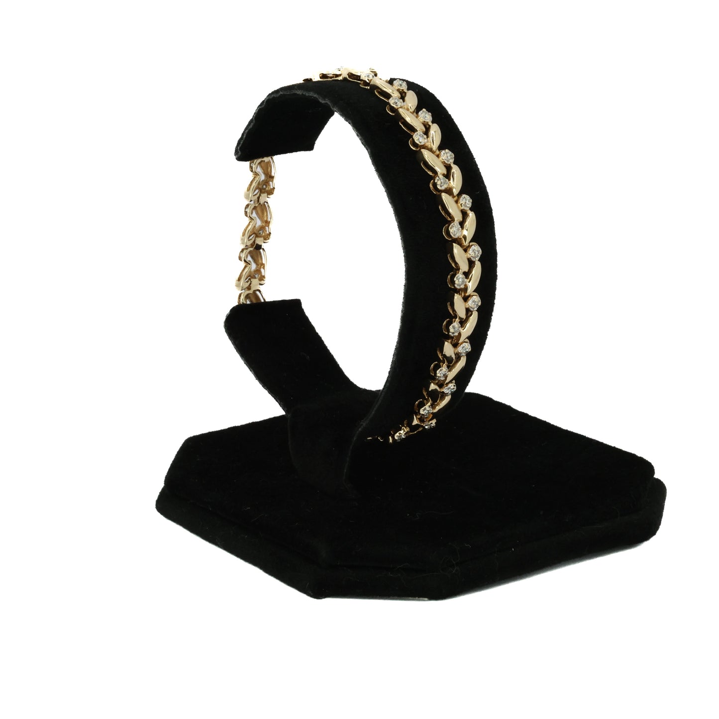 Diamond Leaf Gold Bracelet