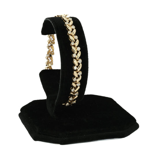 Diamond Leaf Gold Bracelet