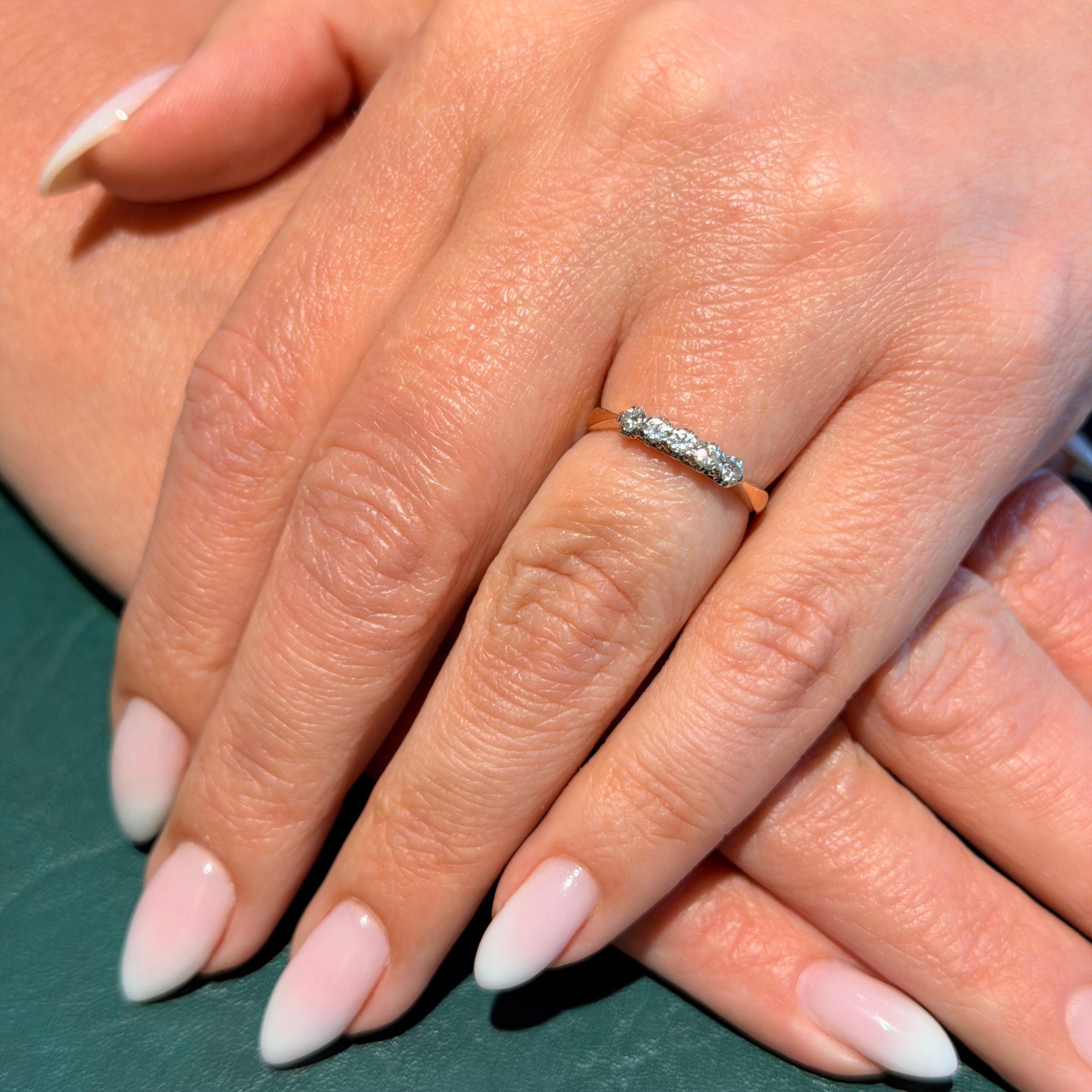 Five Diamond Gold Ring