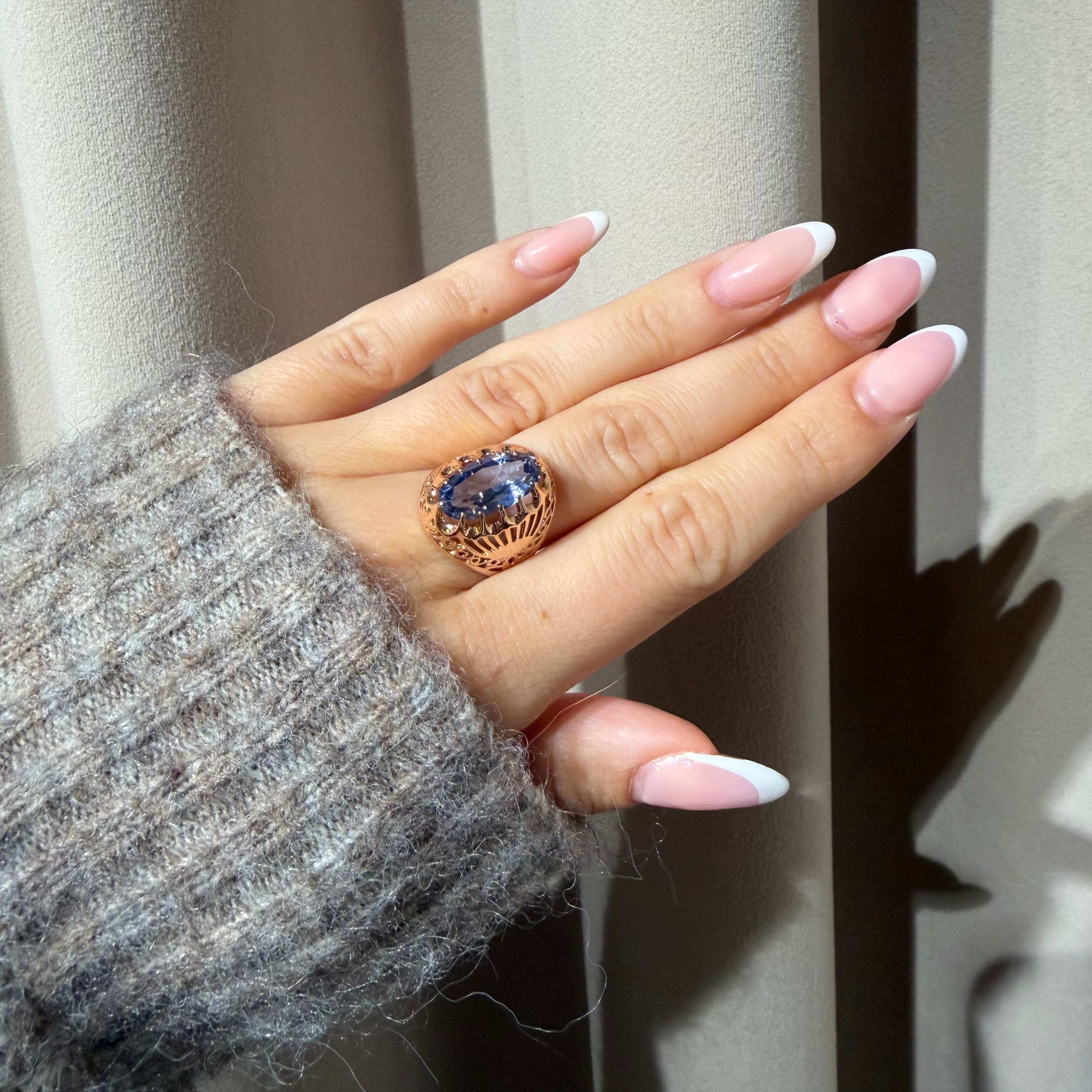 Yellow Gold Synthetic Spinel Ring