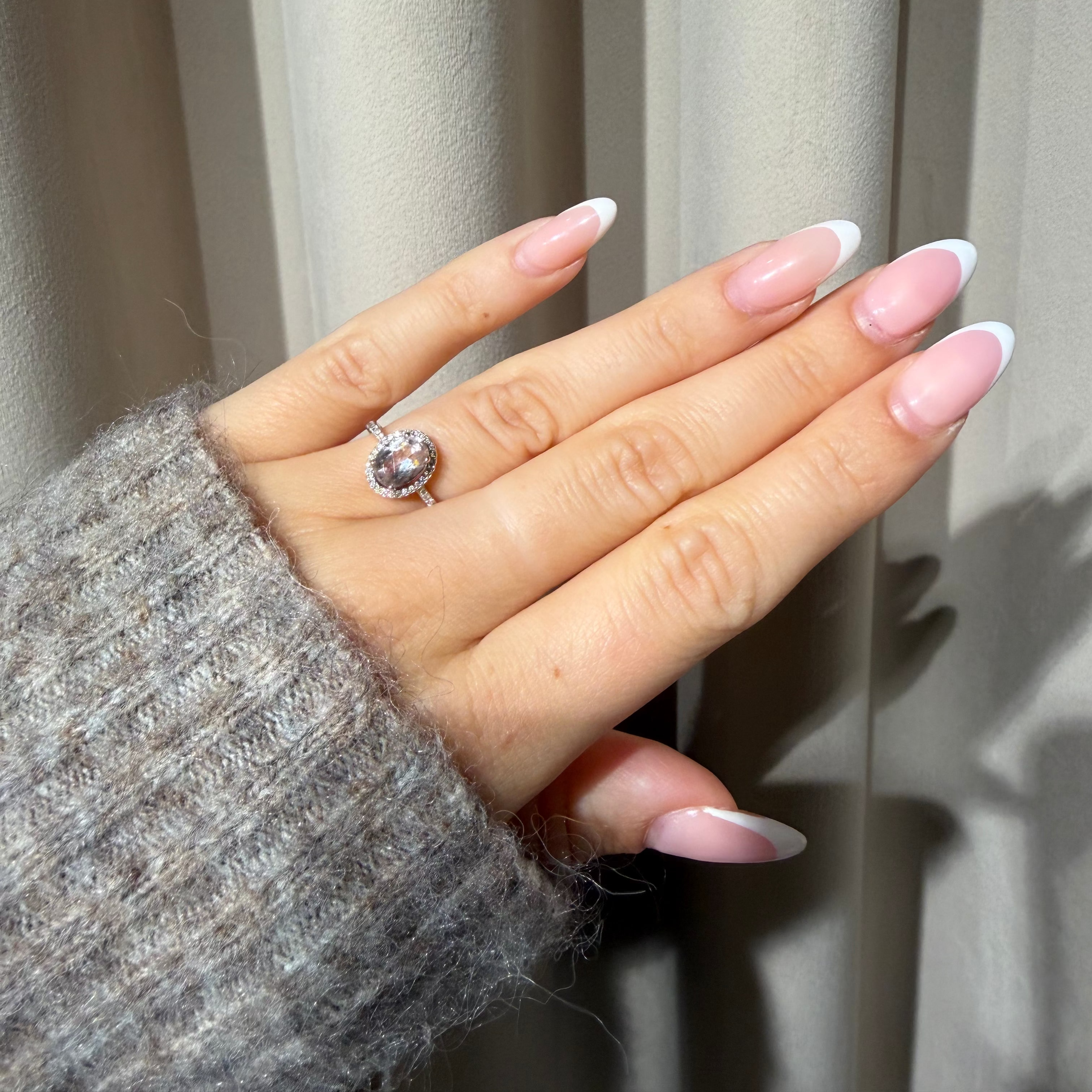 Yellow Gold Morganite with Diamond Ring