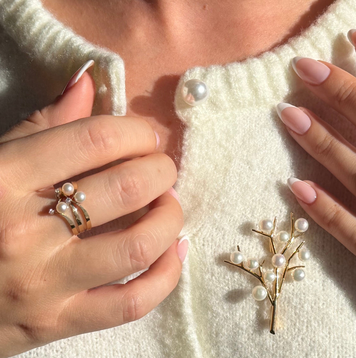 Pearl & Diamond Gold Ring