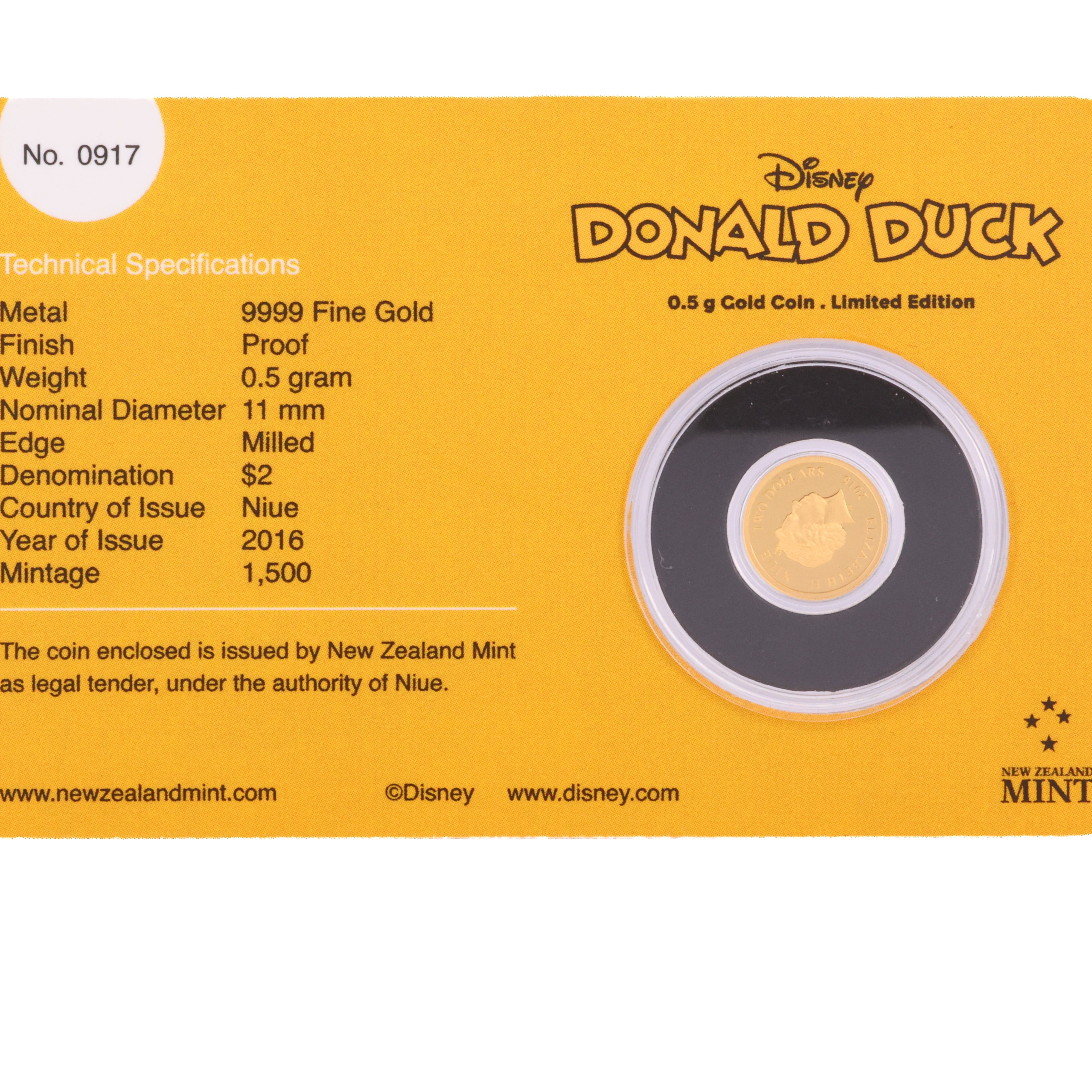 Donald Duck Limited Edition Gold Coin