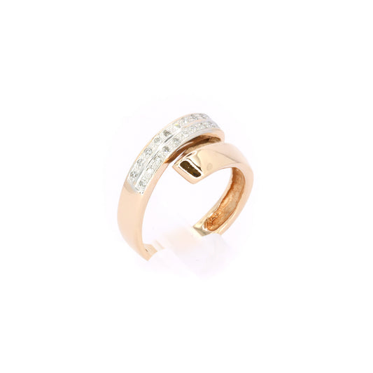 Diamond Bypass Gold Ring
