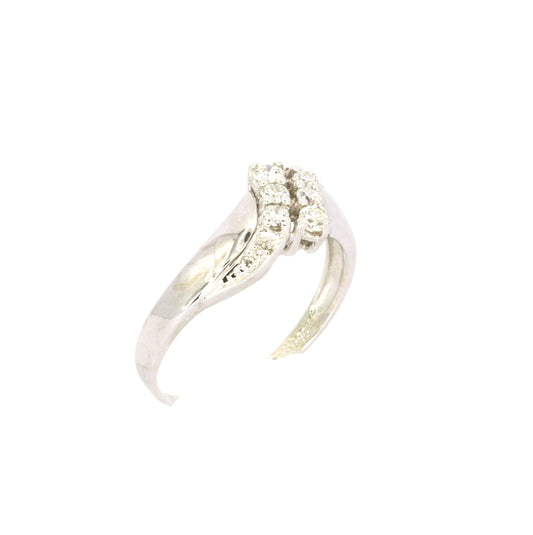 Diamond White Gold Bypass Ring