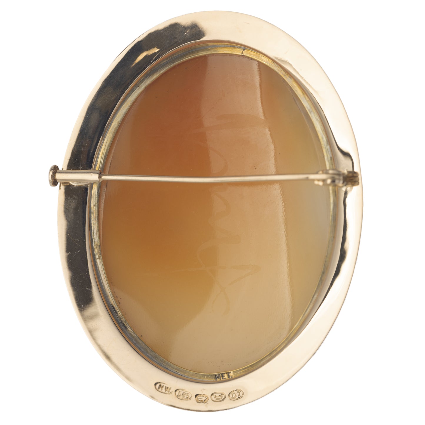 Vintage Large Cameo Gold Brooch