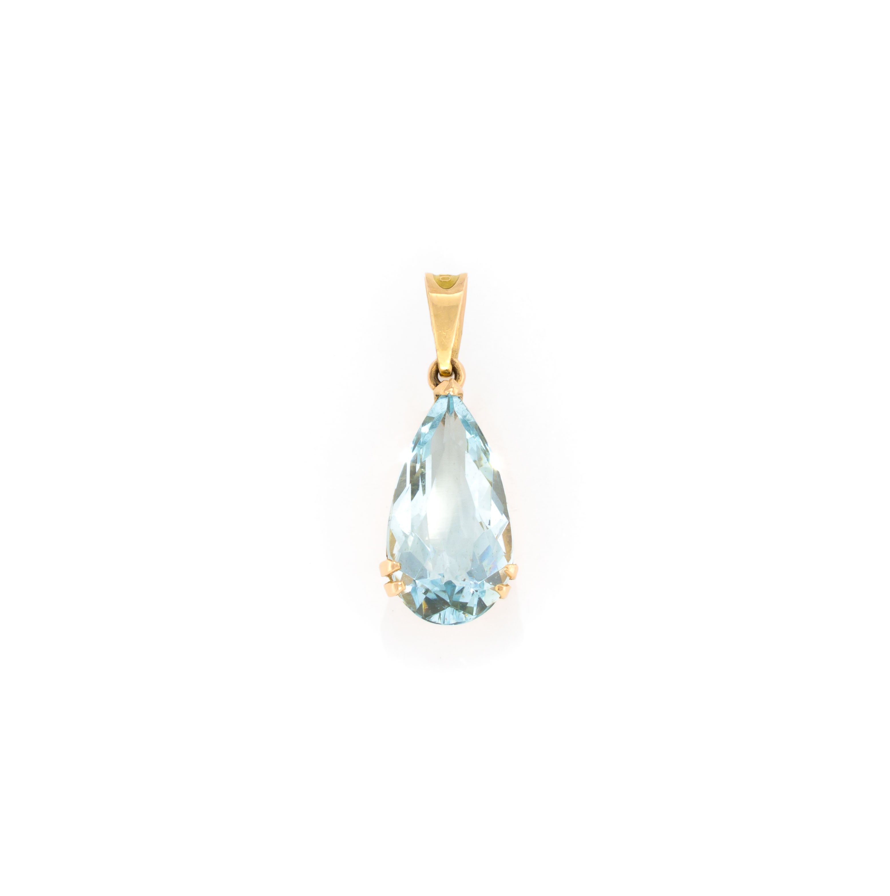 Yellow Gold Aquamarine Pendant