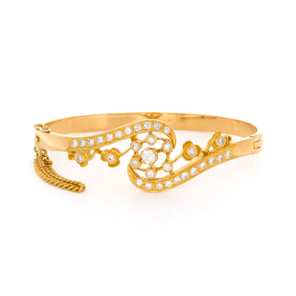 Yellow Gold Diamond Bangle
