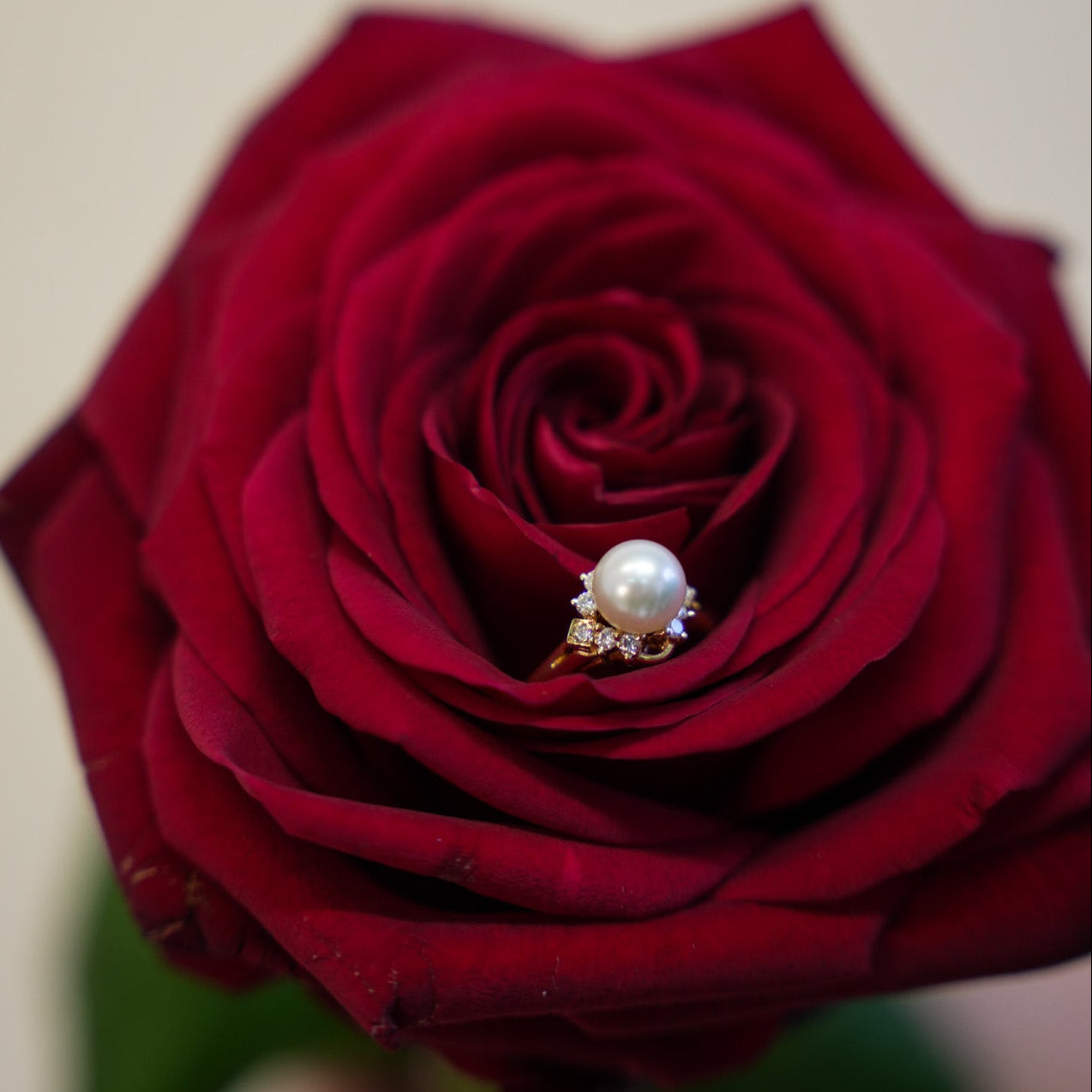 Pearl and Diamond Gold Ring