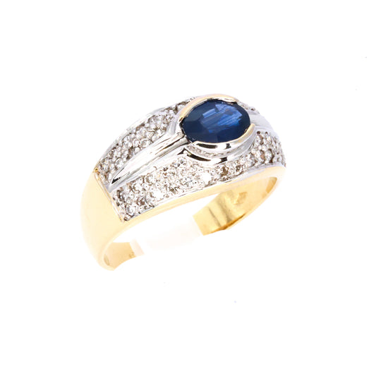 Sapphire Diamond Gold Ring