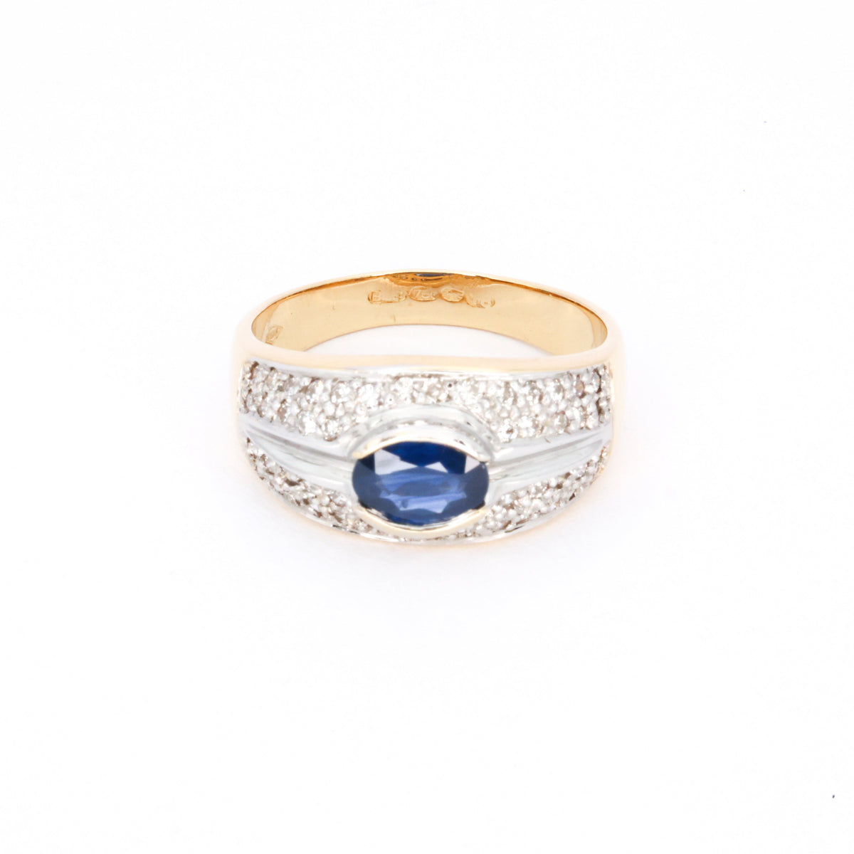 Sapphire Diamond Gold Ring