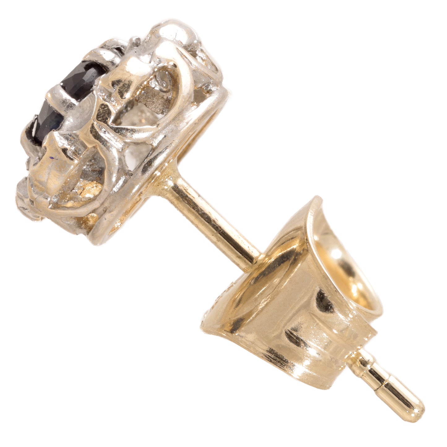 Vintage Diamond Blue Stud Earrings