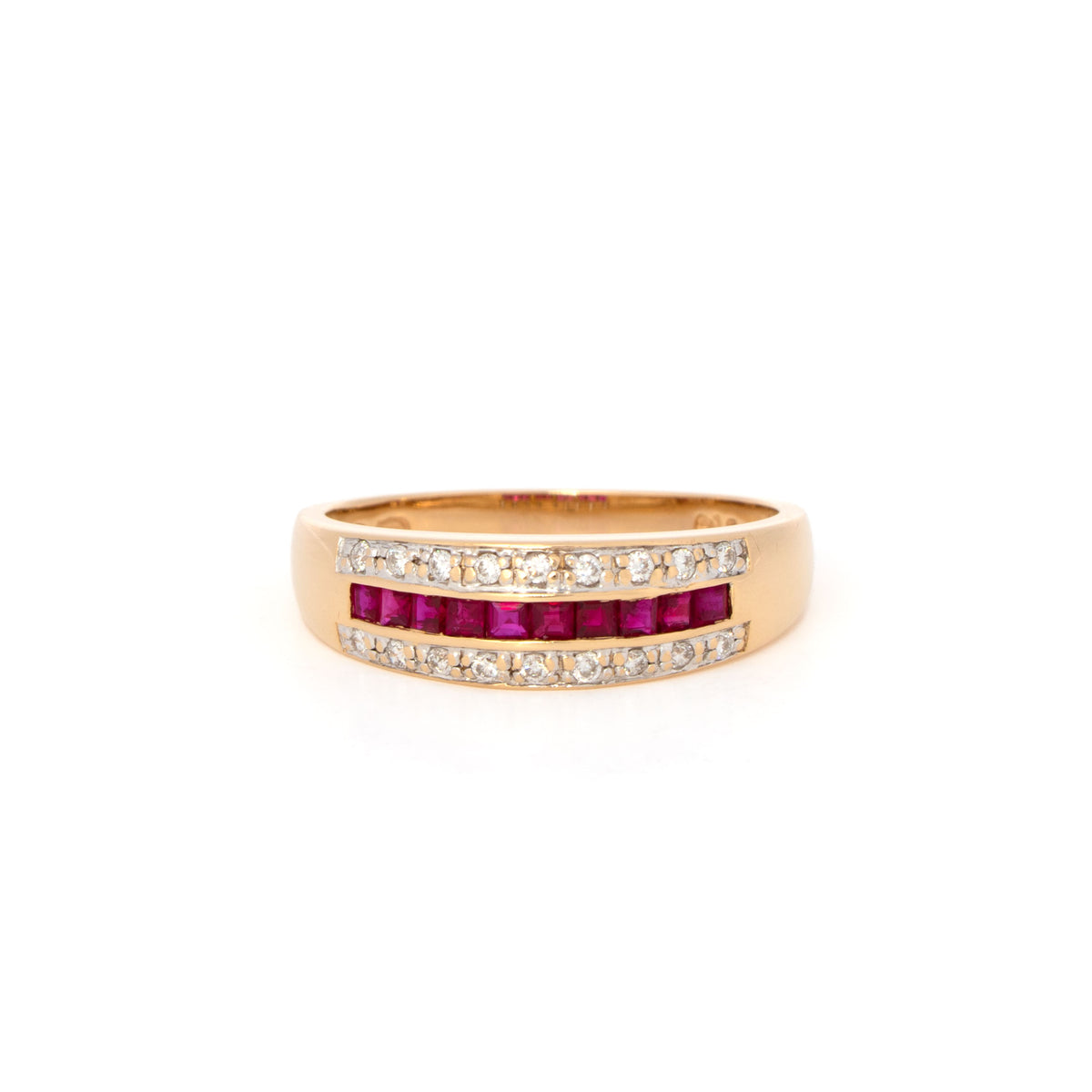 Yellow Gold Ruby with Diamond