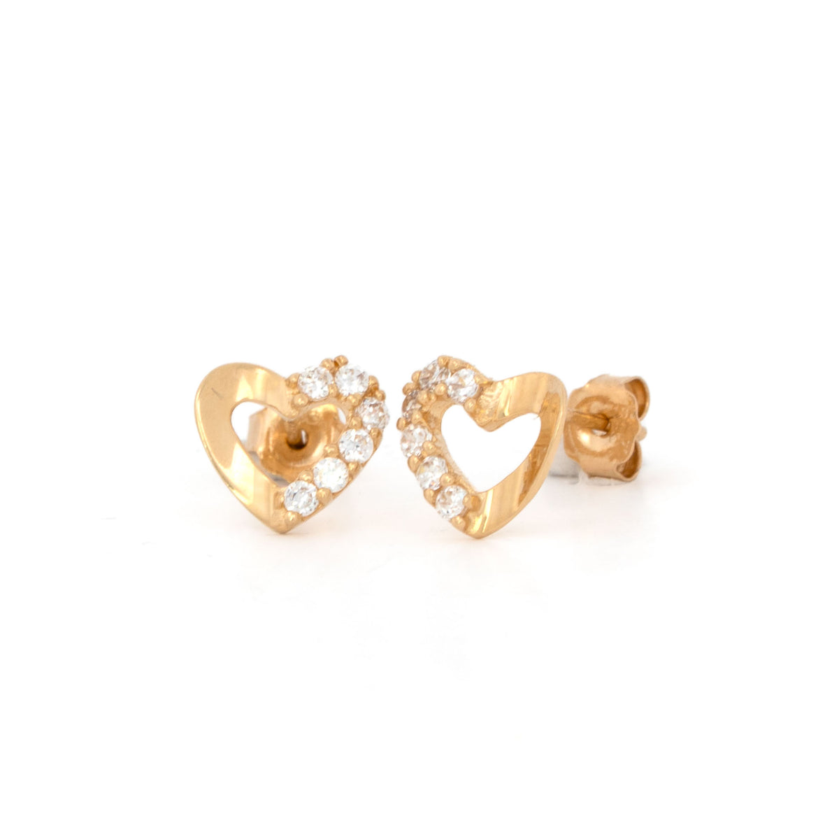 Yellow Gold Heart Earrings