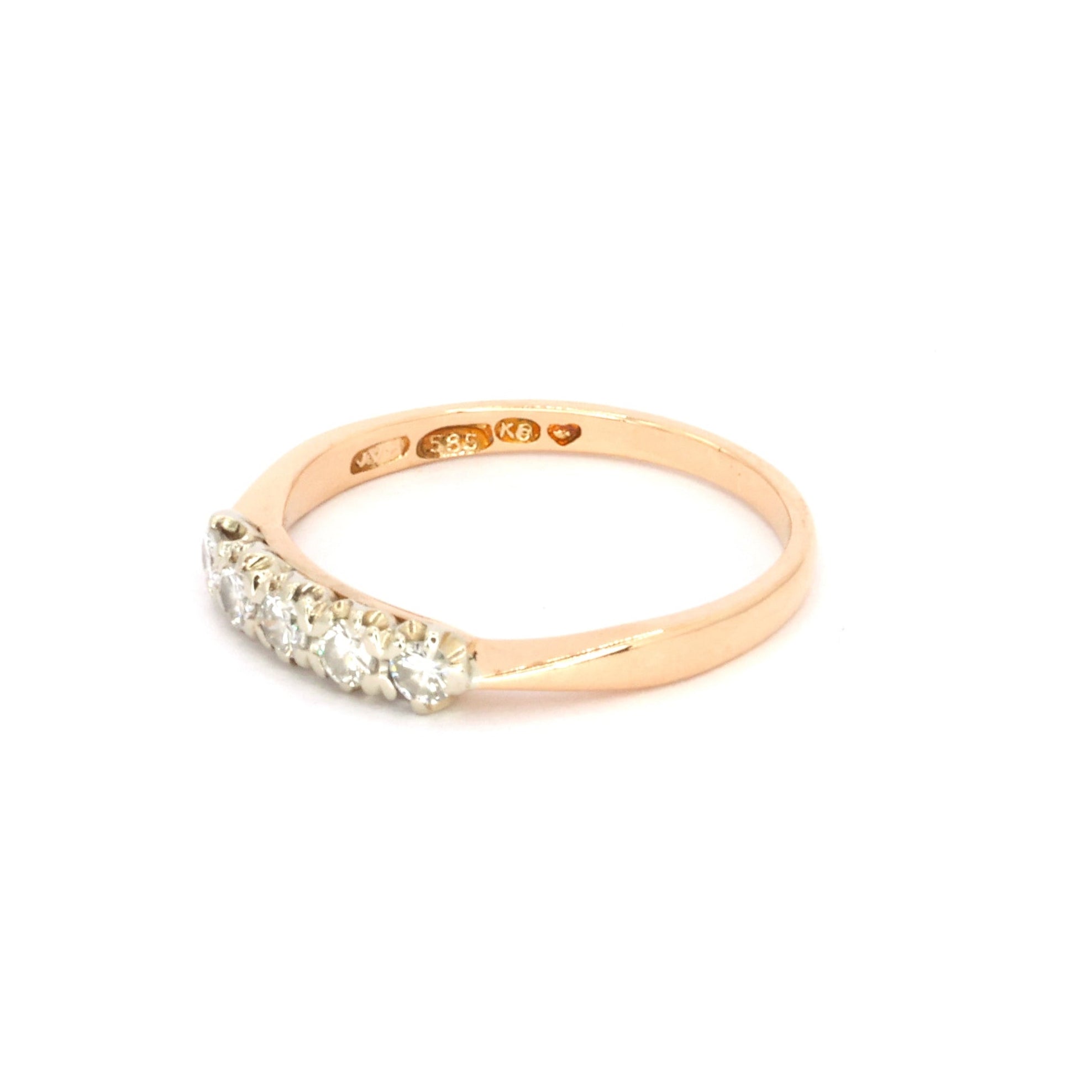 Five Diamond Gold Ring
