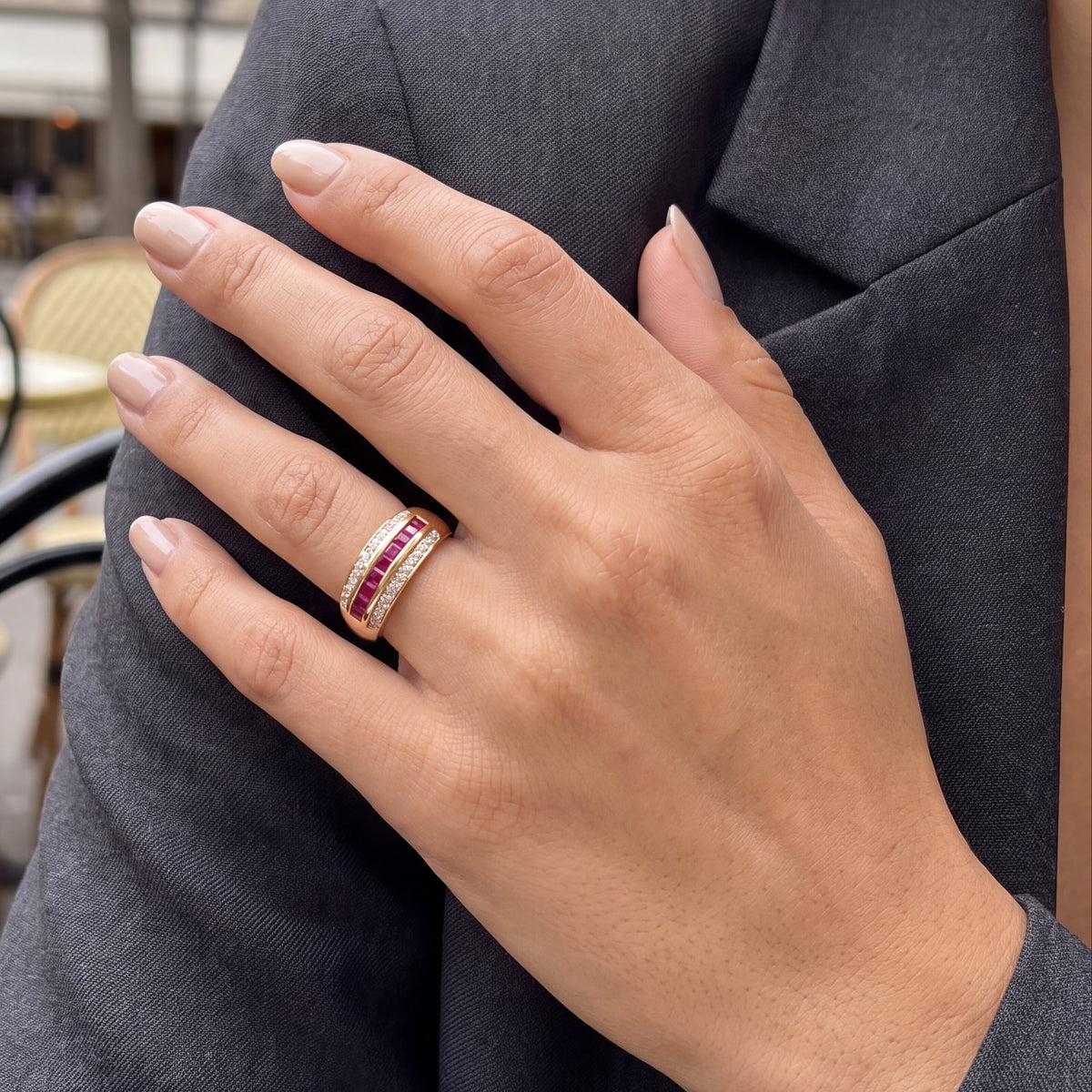 Yellow Gold Ring with Diamonds