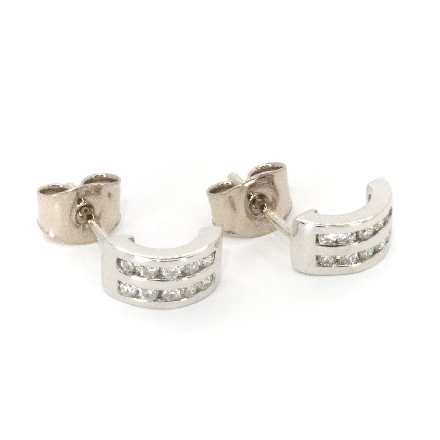 Diamond and White Gold Mini Half Hoop